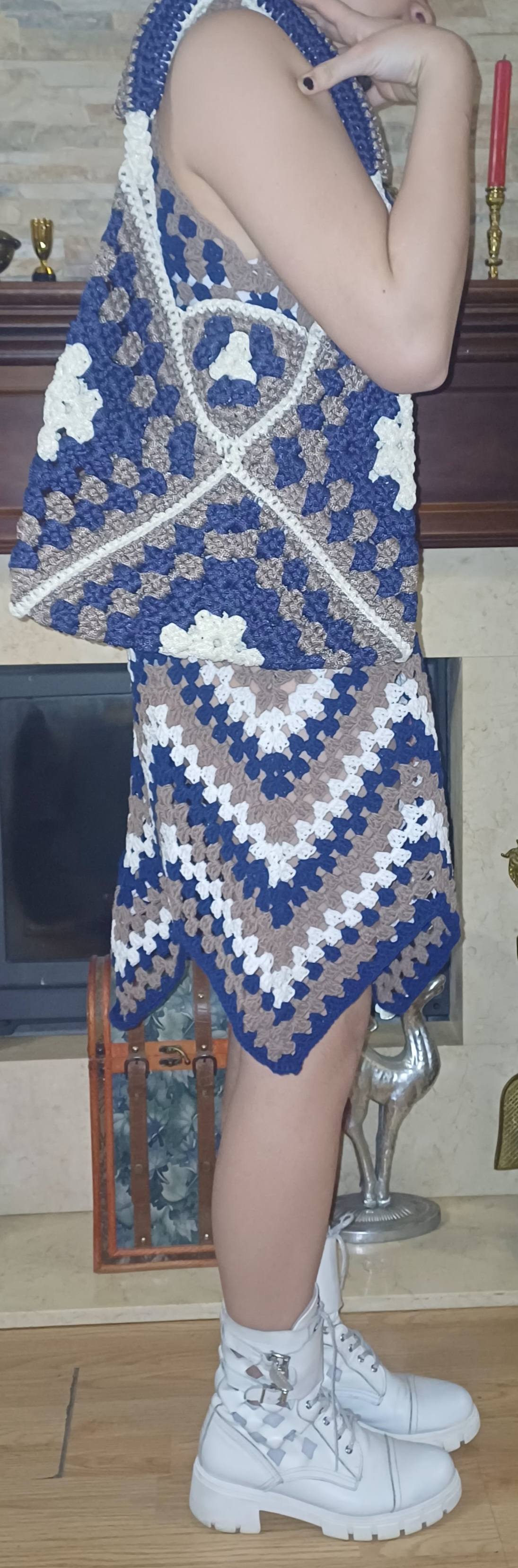 Set Rochie si geanta crosetate